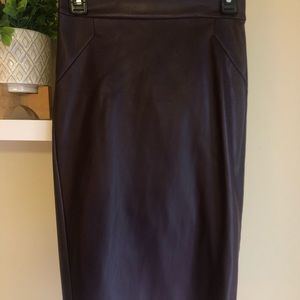 Faux Leather Fall Pencil Skirt